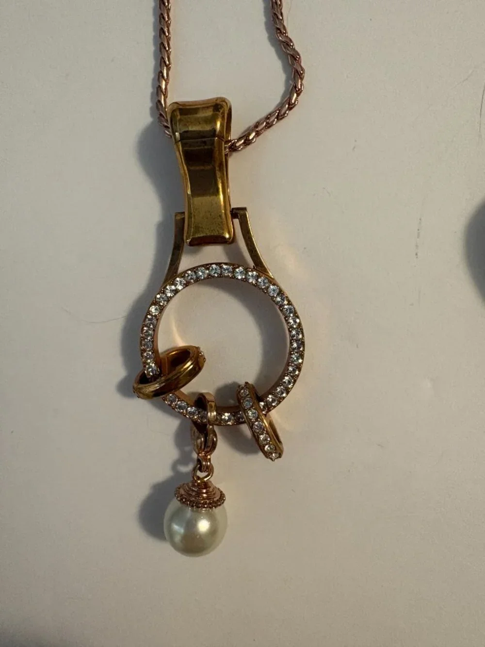 Lot of 2 Necklaces w/Pearl on Pendant